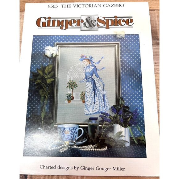 RARE Victorian Cross Stitch Pattern "The Victorian Gazebo" By Ginger & Spice - Picture 2 of 3